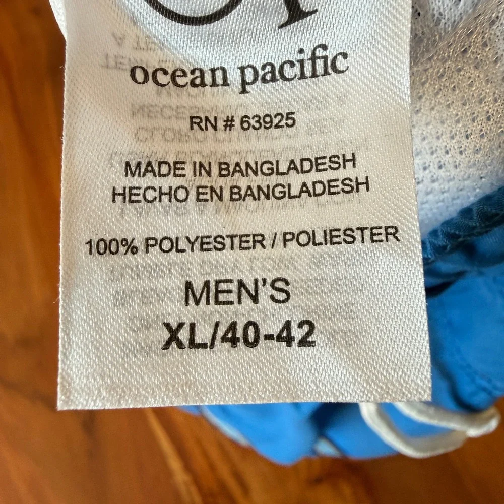 OP Ocean Pacific Men's Blue Swimming Trunks Size XL NWT‎